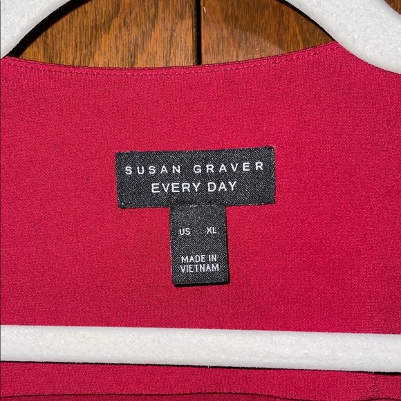 Susan Graver Vibrant Red Women's Cardigan - Picture 2 of 3